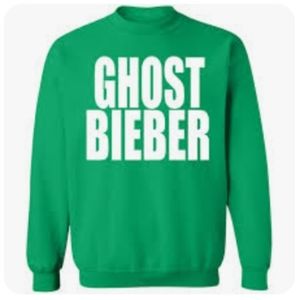 Justice Justin Bieber Green Ghost Beiber Sweatshirt Size Large
